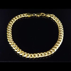 10K Solid Yellow Gold Cuban Link Bracelet 8.5g 6mm
